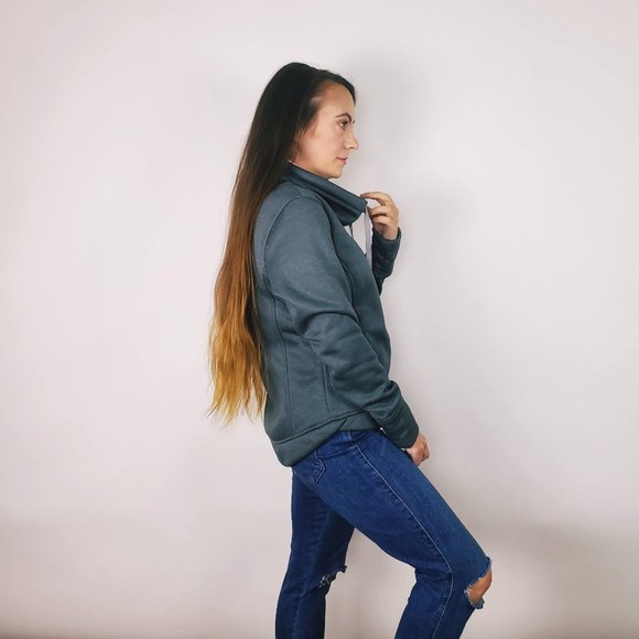 The North Face Funnel Neck Sweatshirt Gray - Picture 6 of 7